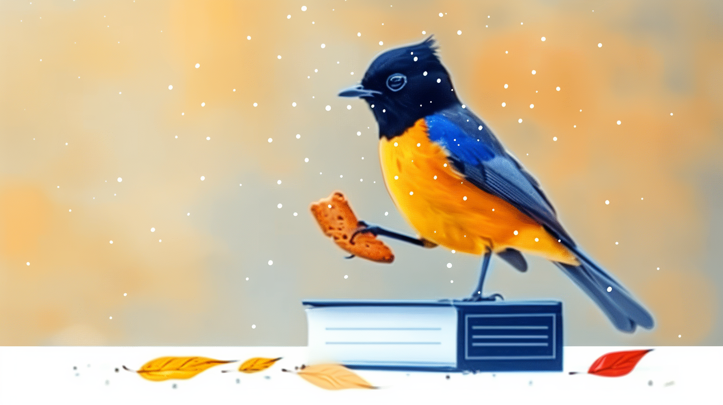 mattscottbuckley_flat_A_bird_eating_a_trail_of_breadcrumbs_a7942f70-2e2c-4022-880c-314dfa7f0026