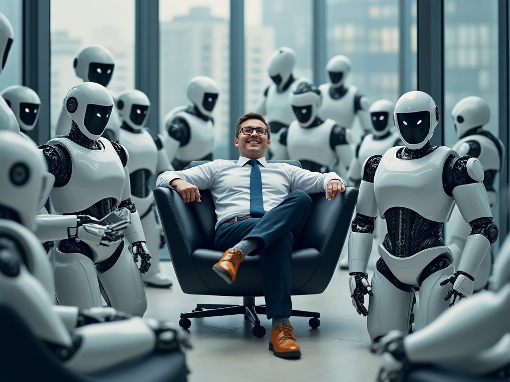 Businessman Relaxing with Automation